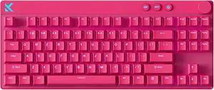MCHOSE Mix 87 Magnetic Switch Rapid Trigger Gaming Keyboard,Hall Effect Hyper-Fast Adjustable Actuation Wired TKL Keyboard with Smart RT Mode, Knob, RGB Translucent Keycaps for PC Gamer (Red)