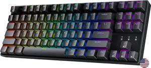 Geeky GK80 Tenkeyless | Hot Swappable Mechanical Gaming Keyboard | 87 Keys Multi Color RGB LED Backlit for PC/Mac Gamer | ANSI US American Layout (Black, Mechanical Brown)