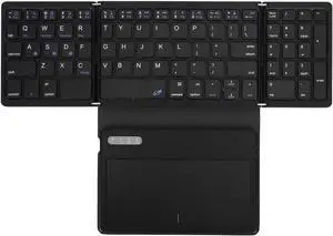 Yunseity Foldable Bluetooth Keyboard, Portable Full Size Bluetooth Keyboard with Large Touchpad and NumberPad, Tri Folding Ultra Slim Travel Keyboard for for iOS