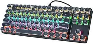 Computer Keyboard,Mechanical Gaming Keyboard 87 Key Mechanical Computer Keyboard,Ultra-Thin, USB Computer Keyboard with Splash-Proof Design (Color : Black)