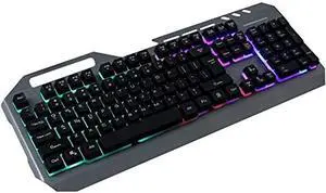 zhanghong Gaming Keyboard, USB Colorful Rainbow LED Backlit Wired Esport for Laptop/Notebook/Desktop PC