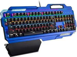 Wired Mechanical Gaming Keyboard, USB Interface with Backlit Effect, 104 Keys for Office Computer Working and Gaming