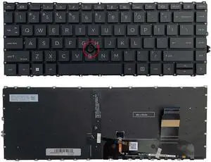 Laptop Keyboard Compatible with H- PC G8 14 G7 Black US Backlit