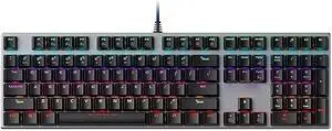 Wired Computer Mechanical Gaming Keyboard, 108 Keys Keypad Without Conflict, Mixed Light Backlit, USB Interface