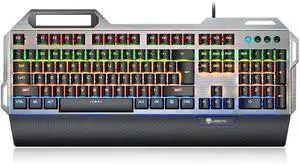 Mechanical Keyboard, Black Shaft Green Shaft Metal Wired Keyboard, Desktop Computer Notebook USB Keyboard, Black, White Office, Game Dedicated