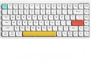 FKZ YK84 Low Profile Mechanical Keyboard,75% Compact 84 Keys Wireless Bluetooth/2.4G TKL Gaming Keyboard USB-C Rechargeable Compatible with Windows/MacOS for Laptop PC Office Working (White)