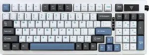 MOLGRIA G98 Wireless Mechanical Keyboard, Light Backlit Keyboards, USB-C/BT5.0/2.4G Wi-Fi Connected Gasket Gaming Keyboard with Side Knob for Home Office and Personal Computer (White Blue)