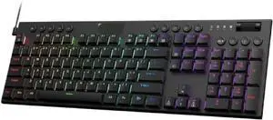 K619 Horus RGB Mechanical Keyboard Wired with Low Profile Keycaps Red Switch Pro Software Support Compatible with PC and Laptop