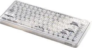 Wireless Hot Swappable Transparent Mechanical Keyboard, RGB Full Color Backlight, 70% Layout, Three-Mode Connection, RGB Backlit, for Windows/Mac(Clear)