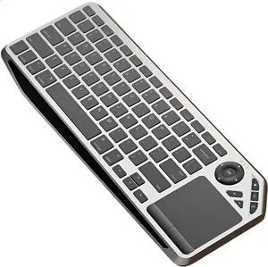 Wireless Keyboard with Touchpad, 2.4G and Bluetooth Dual-Mode ConnectionMulti-Device Connectivity, 90-Day Battery Life, Compatible with Computer, Phone and Tablet, Gray Black