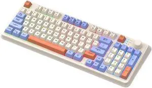 Wireless Mechanical Keyboard, Hot-Swappable Switches, 2.4GHz+Bluetooth, RGB Backlit, for Gaming/Office(Beige)