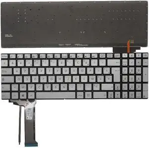 OEM French Backlit Laptop Keyboard Compatible with as-us GL552, N551 Series - Silver Color, New Condition Accessories