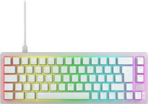 CHERRY XTRFY K5V2 Compact, Mechanical Gaming Keyboard in 65% Format, Nordic Layout (QWERTY), Hot-Swap Keyboard, MX2A RED Switches, White-Transparent