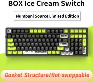 V98 PRO Mechanical Keyboard, Green and Black Color Combination, Numbani Limited Edition, Perfect for Office Typing, One-Year Warranty, Doorstep Delivery.