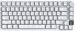 ATTACK SHARK X820 Ultra Wireless Gaming Mechanical Keyboard with TFT Smart Display&Knob,75% Hot Swappable Custom Gasket-Mounted Keyboard,Tri-Mode(Wired/2.4GHz/BT)-White Contour&Gift Switch