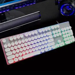 Keyboards Computer Keyboard-Wired Keyboard Punk Gaming Keyboard Mechanical Keyboard Can Be Illuminated-104 Keys