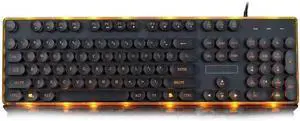 Computer Keyboard-Wired Keyboard Punk Gaming Keyboard Mechanical Keyboard Can Be Illuminated-104 Keys