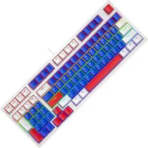 ZHENZQ Portable 98Keys Gaming Keyboard with LED Backlights Shaft Components Ergonomic Keyboard for Intensely PC Gameplays