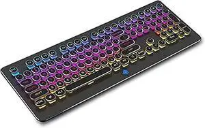 Computer Keyboards Wired Gaming Keyboard, Retro Mechanical Keyboard, 18 Backlight Effects