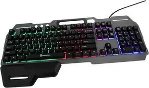 Wired Keyboard for Ergonomic Backlit Keyboard Wrist Rest Silent Design