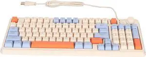 Gaming Keyboard with Colored Backlit, Wired 94 Keys for Desktop Computer and Notebook, Multimedia Keys, Independent Volume Control