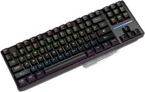 Mechanical Keyboard Wired USB with Backlight 87 Compatible with and Office Use Compatible with Notebook Computers(Black)