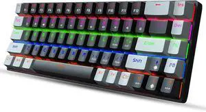 Gaming Mechanical Keyboard Luminous Blue Switch Backlit Type-C 68-Key Keypad for Computer Keyboards 60% New 68-Key Luminous Keyboard Electronic, Black