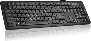 Russian Keyboard, 108-key Russian Practice Typing Keyboard, USB Wired Connection, Suitable Standard Computer Keyboard for Beginners, Computer, Desktop, PC, Notebook Students, Foreign Language Learni