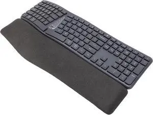 Ergonomic Keyboard, Ergonomic Split Keyboard with Cushioned Wrist Rest, 2.4G USB C Bluetooth Wireless Computer Keyboard with 111 Keys, Rechargeable for Desktop, PC, Laptop