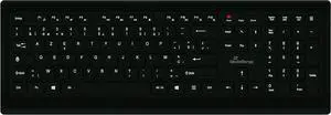 Wired keyboard with 107 ultra-flat keys, AZERTY layout (BE), PC keyboard with USB 2.0 port, plug & play, splash proof and height adjustable