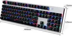 Gaming keyboardsWired Gaming Keyboard, Mechanical Keypad, USB Interface, 13 Colors Cool Backlight Effect, for Home Office PC Game White