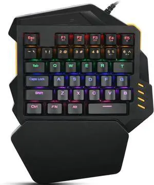Single-Handed Colorful Backlight Gaming Keyboard  Tricolor Lighting, Non-Mechanical, Universal USB Interface for Mobile and Computer Use