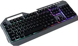 Keyboard Gaming Keyboard, USB Colorful Rainbow LED Backlit Wired Esport for Laptop/Notebook/Desktop PC (Black)