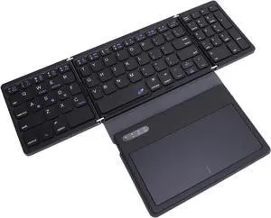 ciciglow Portable Folding Keyboard, Keys WL Keyboard with Touchpad, Folding Slim Travel Keyboard for Computers Tablets, Comfortable Typing and Long Standby Time