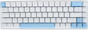 Mechanical Gaming Keyboard, RGB Backlit Mechanical Keyboard 61 Keys DC 5V 2.4G Blue Switches for Laptops for Tablets (Blue and White)