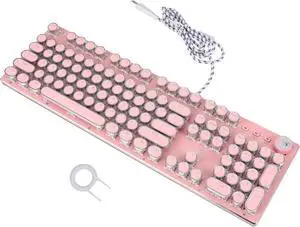 Happyyami Retro Punk Style Mechanical Keyboard for Girls Lightweight USB Wired for Laptops and Desktops Happyyami Retro Punk Style Mechanical Keyboard for Girls Lightweight USB Wired for Laptops and Desktops