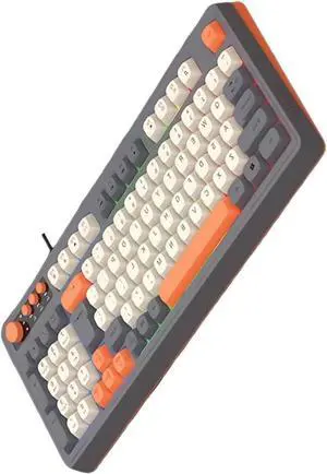 Mllepjdh Small 98Key Wire Keyboard With ARGB Backlights Modes Ergonomic Keyboard For Gaming And Office Use Portable Easy To Use