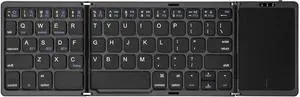 Foldable Bluetooth Keyboard with Touchpad Portable Wireless Keyboard, Rechargeable Ultra Slim Pocket Folding Keyboard for PC Mac Smartphone Windows iOS Android
