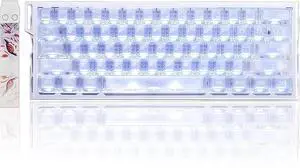 MADLIONS MAD Light 60 HE Aluminum Magnetic Switch Keyboard,60% Hall Effect Rapid Trigger Adjustable Actuation Custom RGB Gaming Wired Keyboard with Translucent Keycaps Hollow Case (White)