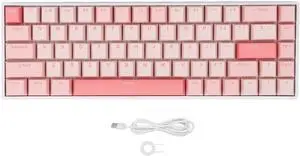 60% 68 Key Mechanical Gaming Keyboard, USB C Wired, RGB Backlit, Blue Switch, Anti Ghosting, Hot Swappable, for Computers with USB Port