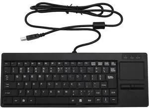 Gugxiom Compact USB Wired Keyboard with Hub, IP68 Waterproof Ultra Thin Keyboard with Touchpad, Industrial Keyboard for Laptop Notebook PC