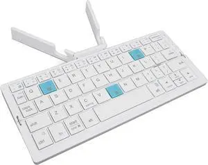 Gugxiom Bluetooth Keyboard Foldable, Folding Keyboard (Sync Up to 3 Devices), Pocket Size Travel Keyboard for iOS Android Tablet Phone Laptop (Silver White)
