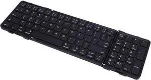 Foldable Bluetooth Keyboard, 82 Keys, Pocket Size Portable Mini Wireless Keyboard with PU Leather Back Cover, Sync Up to 3 Devices,for Phones,Tablet & Laptop