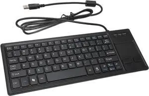 Wired Keyboard with Touchpad, USB2.0 HUB Ultra Thin Compact Keyboard, ABS Plug and Play K 800 Keyboard for Industrial Medical Use
