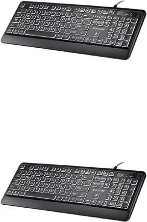 USB Large Print Full Size Computer Keyboard & Keys for Visually Impaired Beginners and Seniors 104 Keys Standard Full Size Computer Keyboard