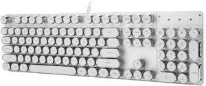 Socobeta Mechanical Keyboard Portable Gaming Replacement Keyboard with Retro Round Cap for Computer