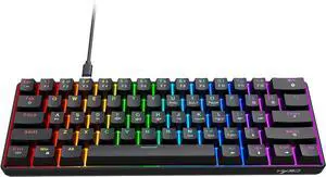 Asixxsix 61 Keys Wired Mechanical Keyboard, 21 Modes RGB Backlit Hot Swappable Gaming Keyboard with Red Switch, Portable Multifunctional Computer Keyboard for Gaming and Office