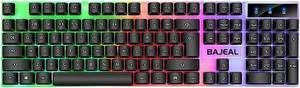 Seven Color Lights Backlit Keyboard 98 Keys Gaming Keyboard 1.5M Cable Wired USB Keyboard for Computer Laptop for Pc