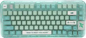 Cuifati 80 Keys Wireless Mechanical Keyboard, BT 2.4GHz Type C Wired Gaming Keyboard, Computer Keyboard for Study Work Games, 2 Layers Keycaps, Gasket Structure (Green)