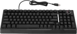 Wired Keyboard, RGB Mechanical Keyboard with 98 Keys, Wired Gaming Keyboard with Knob, Low Noise, Plug and Play, Ergonomic Keyboards for Gaming Business Work PC